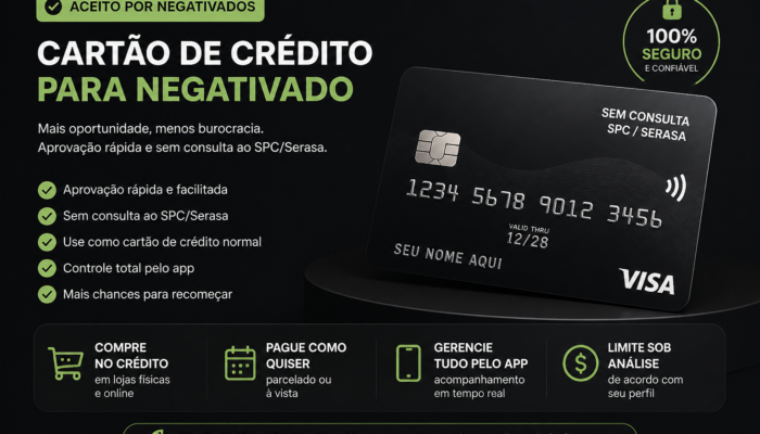 cartão de crédito para negativado